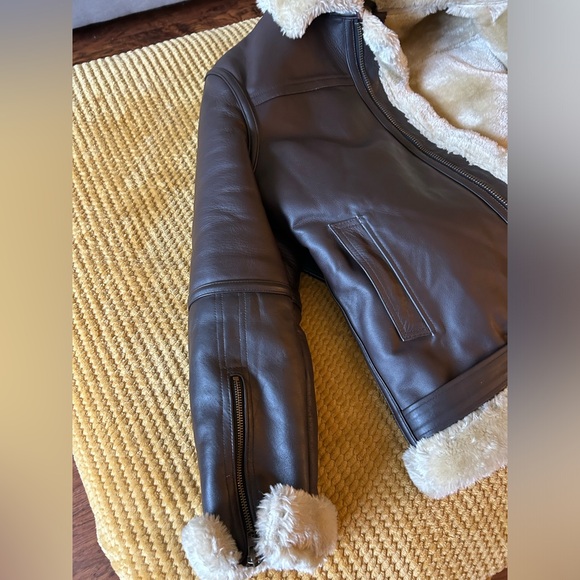 Genuine leather Sherling coat - Picture 4 of 5